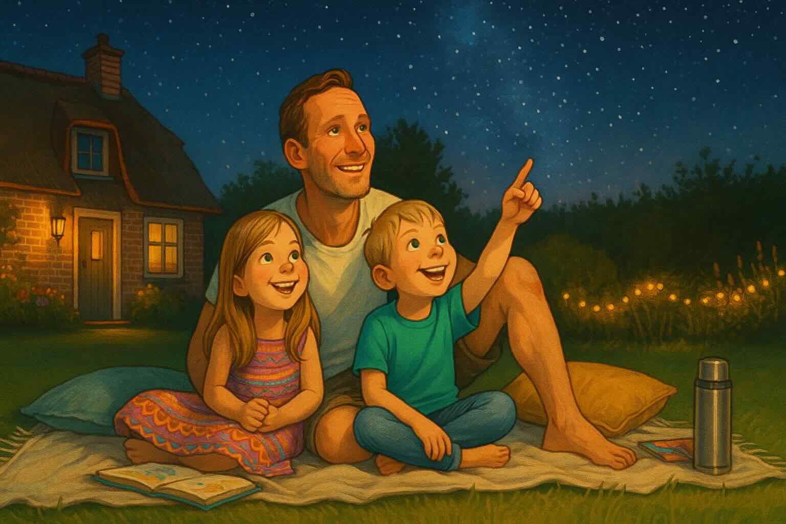 Family reading together